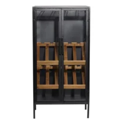 Contemporary Wood Standing Wine Rack Black - Olivia & May -Olivia & May GUEST 6f134ed7 c1a3 42f6 b0fc b43bd93772a7