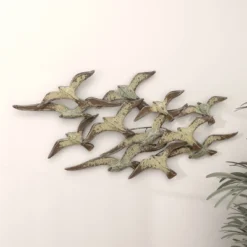 Metal Bird Flying Flock Of Wall Decor White - Olivia & May -Olivia & May GUEST 6fd25400 cf82 42fe b4a3 6d0ba6686f44