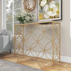 Contemporary Metal Console Table Gold - Olivia & May -Olivia & May GUEST 6fd8382f f513 4883 8015 61081f4a7546