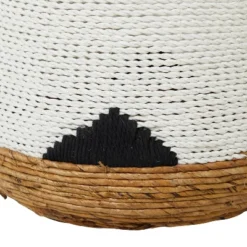 Set Of 2 Banana Leaf Storage Baskets White - Olivia & May -Olivia & May GUEST 701b239a 1c7a 457e abd3 d72a738a4c7d