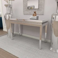 Glam Mirror And Wood Console Table Gold - Olivia & May -Olivia & May GUEST 7090ba41 79ae 45a3 a076 cd973c4ed29b