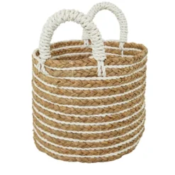 Set Of 3 Seagrass Storage Baskets Brown/White - Olivia & May 13 Set Of 3 Seagrass Storage Baskets Brown/White - Olivia & May -Olivia & May GUEST 70c94d48 a2df 4c8a 90c3 329efeafdeb6