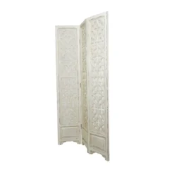 Country Cottage Wood Room Divider Screen White - Olivia & May
