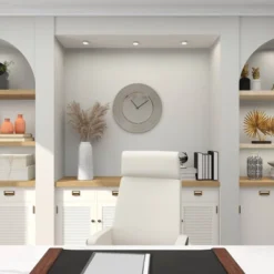 24" X 24" Round Aluminum Layered Rim Wall Clock - Olivia & May -Olivia & May GUEST 717c624c fd5f 4bca be0c a4b6eee388e2