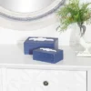 Set Of 2 Farmhouse Wood Boxes Blue - Olivia & May -Olivia & May GUEST 71812508 7970 4773 bafd a6fd6f873620