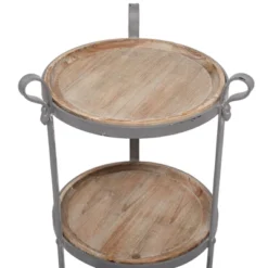Industrial Metal Round Tiered Table Gray - Olivia & May -Olivia & May GUEST 71bac7d5 1110 47d6 82d0 3b46dcce2fe0