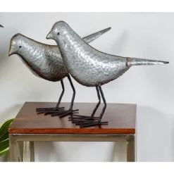 Farmhouse Rustic Iron Bird Sculpture Gray/Rust 2pk - Olivia & May -Olivia & May GUEST 72531d07 34d2 40cb 96a2 7dbc51464e47