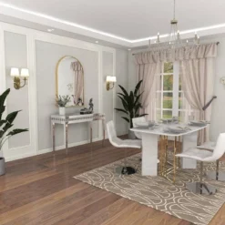 Glam Mirror And Wood Console Table Gold - Olivia & May -Olivia & May GUEST 727df16e be28 46b7 a449 4068cb8939a3