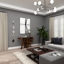 Metal Slim Stacked Chain 5 Layer Wall Mirror With Tear Drop Pattern And Foil Detailing Silver - Olivia & May -Olivia & May GUEST 72b91a30 098b 4fbb 92aa f205e4938a77