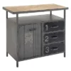 Metal Utility Cabinet With Wood Top Steel Gray - Olivia & May 1 Metal Utility Cabinet With Wood Top Steel Gray - Olivia & May -Olivia & May GUEST 72db9b59 e48b 4b1d 8f88 2f8325241a58