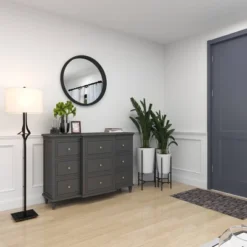 32" Contemporary Wood Wall Mirror Black - Olivia & May -Olivia & May GUEST 72ea4a4e eea4 4427 b8ce 7ab8b3512f81