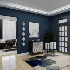 Metal Slim Stacked Chain 5 Layer Wall Mirror With Tear Drop Pattern And Foil Detailing Silver - Olivia & May -Olivia & May GUEST 72f0dae5 b137 464d 8389 ca39bf2f9d28