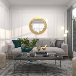 Aluminum Handmade Live Edge Wall Mirror Gold - Olivia & May -Olivia & May GUEST 730d7381 d863 4238 95ab 703770189d87