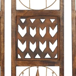 Wood Geometric Intricately Carved Wall Decor With Bells Set Of 3 Brown - Olivia & May -Olivia & May GUEST 7363fab1 da1e 4bd4 be36 22ca0a949567