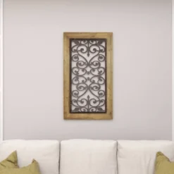 Wood Scroll Arabesque Wall Decor Brown - Olivia & May -Olivia & May GUEST 73a15625 6dab 4acd ab6a 80b138b3aa60