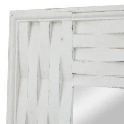 Contemporary Wood Rectangle Wall Mirror Textured Frame White - Olivia & May -Olivia & May GUEST 740f0697 b327 4a19 8db4 0191bf7879dc
