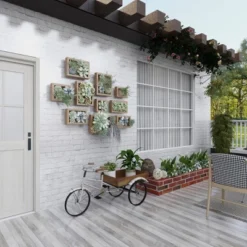 48" Wide Planter Rustic Iron Bicycle Inspired Flower Cart Brown - Olivia & May -Olivia & May GUEST 7437f09c e8b7 4b46 95ee 12a06f2fd6b3