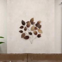 Metal Leaf Textured Wall Decor With Multiple Shades Bronze - Olivia & May -Olivia & May GUEST 7486f352 8793 495f b221 2d4ee94c54b1