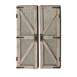 Metal Barn Door Wall Decor Set Of 2 Silver - Olivia & May 18 Metal Barn Door Wall Decor Set Of 2 Silver - Olivia & May -Olivia & May GUEST 75d1f80b 240b 45de 9fcb f50b602bc06e