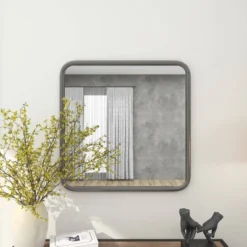 Contemporary Iron Metal Wall Mirror Gray - Olivia & May 23 Contemporary Iron Metal Wall Mirror Gray - Olivia & May -Olivia & May GUEST 75f922af ed7a 466f a905 72040e8940e4
