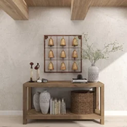 Metal Bell Square Frame Wall Decor Brass - Olivia & May 24 Metal Bell Square Frame Wall Decor Brass - Olivia & May -Olivia & May GUEST 767181ba 07b8 47c6 aec8 1505cc4ee77b