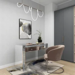 Glam Mirror And Glass Console Table Desk Silver - Olivia & May -Olivia & May GUEST 76f0d10b 8e00 4b68 9f87 3b5d735f53a9