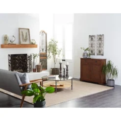 Traditional Wood Shutter Style Cabinet Brown - Olivia & May -Olivia & May GUEST 773c9223 d8cf 4c56 a503 203af59cb927