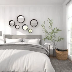 Contemporary Metal Wall Mirror Set Of 3 Dark Brown - Olivia & May -Olivia & May GUEST 7744b5a7 4cae 4a9d 9ee7 b2a43b8113e8