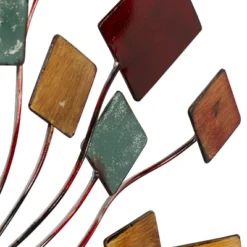 Metal Sunburst Wall Decor With Square Panel Accent Brown - Olivia & May -Olivia & May GUEST 77b48add 79b5 4f3f b152 011fc74a40a3