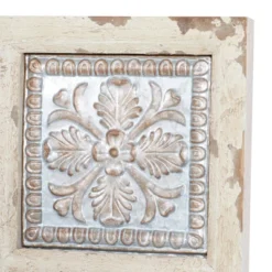 Metal Scroll Wall Decor With Embossed Details Beige - Olivia & May -Olivia & May GUEST 77ca7f4e 3319 4ce3 ab66 f14e1a21629c