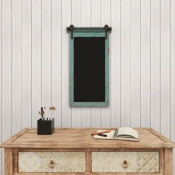 Wood Sign Wall Decor With Chalkboard Blue - Olivia & May -Olivia & May GUEST 781038a9 e28b 4852 b349 8edb06e312e1