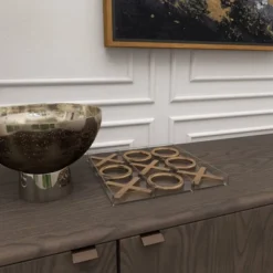 12" Modern Acrylic And Iron Tic Tac Toe Set - Olivia & May -Olivia & May GUEST 7814a2e1 e134 4599 90d6 965dd4c0a86b