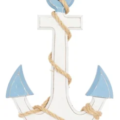 Wooden Anchor Wall Decor With Twisted Rope White - Olivia & May -Olivia & May GUEST 78191bd6 5223 47bd 9b4c 0af76cbf57cb