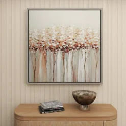 Canvas Tree Framed Wall Art With Silver Frame White - Olivia & May -Olivia & May GUEST 782fbdbd 16c2 41db ac38 68f4444b3267