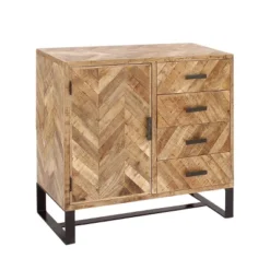 Contemporary Zigzag Pattern Mango Wood Cabinet Brown - Olivia & May 20 Contemporary Zigzag Pattern Mango Wood Cabinet Brown - Olivia & May -Olivia & May GUEST 788ecabc 473f 4a21 b361 0d55f62615cc