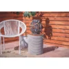 Modern Round Wood Clay Outdoor Accent Table - Gray - Olivia & May -Olivia & May GUEST 792acd56 545c 448d aaaf 6580441168ae