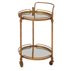 Traditional Iron And Mirrored Bar Cart Brass - Olivia & May -Olivia & May GUEST 794f5252 9153 44d9 95c7 317119f5bd69