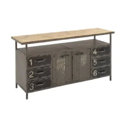 Industrial Wood Buffet Gray - Olivia & May -Olivia & May GUEST 797f6bff cef4 4a31 a0c8 944f20a1269b
