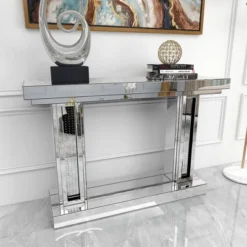 Glam Wood Console Table Silver - Olivia & May -Olivia & May GUEST 7a05c56c d06b 44e8 b09f 3fe74aab45a3