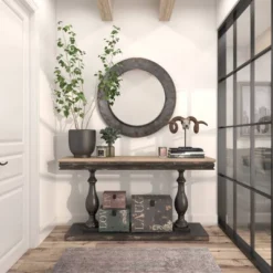 Industrial Metal Wall Mirror Gray - Olivia & May -Olivia & May GUEST 7a2e0374 a8e7 4967 826d e3d46bf7d049