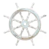 Wood Sail Boat Ship Wheel Wall Decor With Distressing Blue - Olivia & May -Olivia & May GUEST 7a2f88e1 c124 4be1 8251 0740ffdfd059