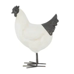 Magnesium Oxide French Country Polystone Chicken Garden Sculpture White - Olivia & May -Olivia & May GUEST 7a6097cc 1e5e 4e27 aac5 e118f90d5560