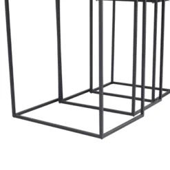 Set Of 3 Glam Aluminum Accent Tables Black/Silver - Olivia & May -Olivia & May GUEST 7b5b596e c149 4d62 a560 8d45fe2c4278