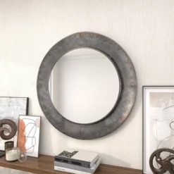 Industrial Metal Wall Mirror Gray - Olivia & May -Olivia & May GUEST 7bd951c6 22f3 42ed a54b 088c3848ea0e