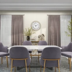 24"x24" Metal Wall Clock With Silent Mechanism, Roman Numerals - Olivia & May -Olivia & May GUEST 7c52011d a9cd 4f3b bc8a cdfabe774426