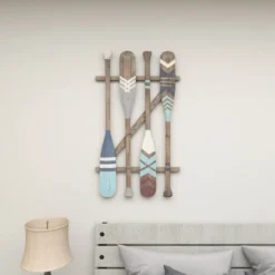 Coastal Wood Paddle Wall Decor With Arrow And Stripe Patterns - Olivia & May 32 Coastal Wood Paddle Wall Decor With Arrow And Stripe Patterns - Olivia & May -Olivia & May GUEST 7c8d15ef 6ad7 4309 89ba 3766a26d6e84