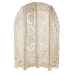 Eclectic Wood Room Divider Screen White - Olivia & May -Olivia & May GUEST 7cbff0d6 7b08 4fac b182 c19b5bdd2c42