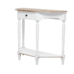 Farmhouse Half Moon Wood Console Table White - Olivia & May -Olivia & May GUEST 7d1e99e3 ba37 40e9 b917 6e386fe7b44d