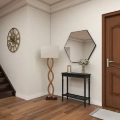 Wood Scroll Arabesque Wall Decor With Metal Fleur De Lis Relief Brown - Olivia & May -Olivia & May GUEST 7d7a4646 ed0e 48a7 b332 5e4e8e62e861