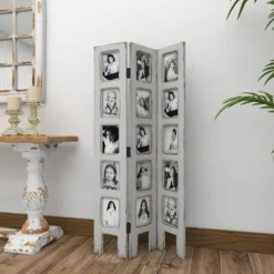 Farmhouse Chinquapin Wood Rectangle Room Divider Screen White - Olivia & May -Olivia & May GUEST 7e1c1d41 20d0 4670 ab81 ca814dc2bac6